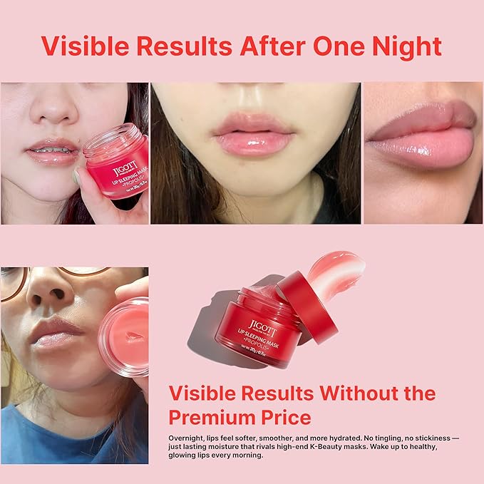 Jigott Korean Skincare Propolis Honey Lip Sleeping Mask – Nourishing Overnight Lip Treatment for Dry & Chapped Lips, K-Beauty Hydrating Lip Balm with Propolis Extract, Repairs & Softens Lips (20g)
