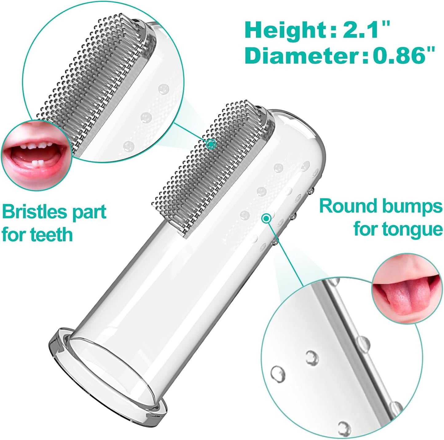 Baby Toothbrush Set, 6 Pcs Soft Infant Finger Toothbrush with 6 Boxes, Newborns Toddler Silicone Baby Tooth Brush 0-6 Months 6-12 Months