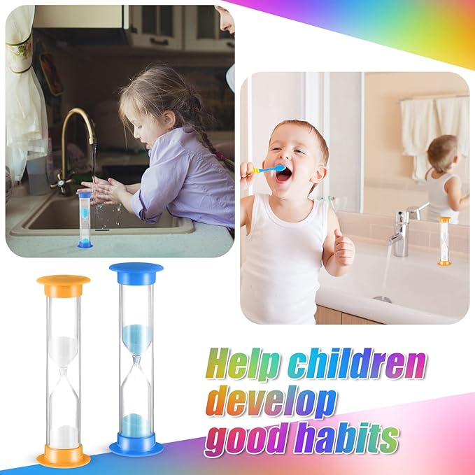 Queekay 48 Pcs 2 Minute Sand Timer for Kids, Mini Hourglass Bulk Sand Clock Timer for Adult Kids in Classroom Kitchen Games Office School(Colorful)