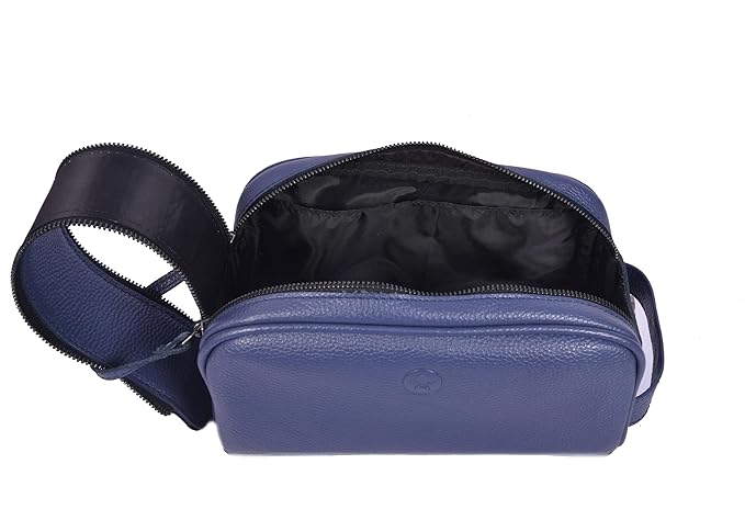 10" Premium Leather Toiletry Travel Pouch With Waterproof Lining Black Color | King-Size Handcrafted Vintage Shaving Kit By Aaron Leather Goods