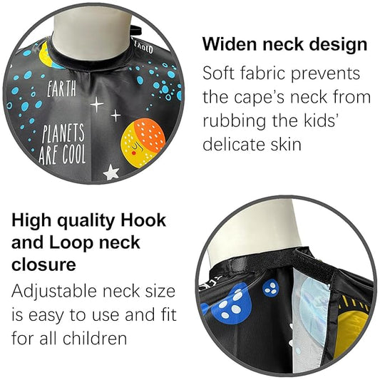 Barber Capes for Kids Hair Cutting Cape Salon Hairdressing Cape for Boys Girls Waterproof & Light Weight & Machine Washable - 39”× 51”(Galaxy Pattern)