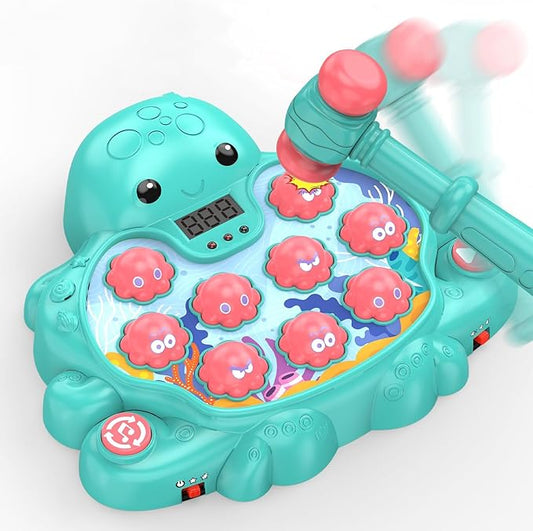 Octopus Vitality Strike Game, Educational Musical Whack-A-Mole Toy with 2 Game Modes, Digital Score Display, Toddler Early Developmental Learning Toy, Fun Birthday Gift for Kids Age 2+(Multicolored)
