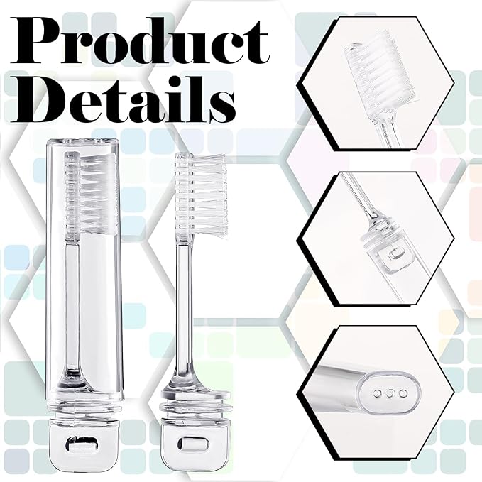 Patelai 4 Pieces Travel Toothbrush Set, Soft Bristle Mini Foldable Tooth Brush with Case, Individually Wrapped Small Portable Travel Size Toiletries Stuff for Camping (Clear)