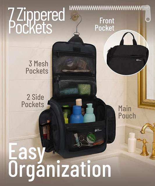 DD D&D Wanderlust D&D Hanging Travel Toiletry Bag for Men and Women – Cosmetics, Makeup and Toiletries Organizer Kit with 10 Compartments