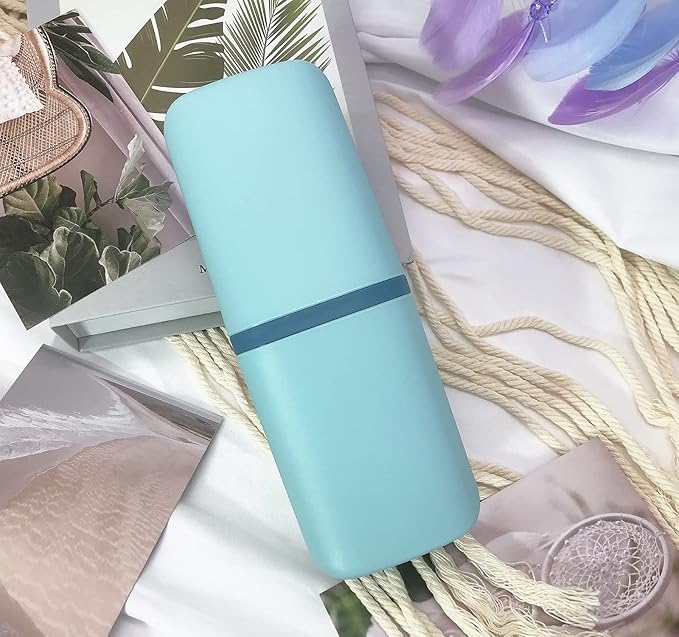 Travel Toothbrush & Toothpaste Case, Toothbrush Travel Holder with Cup Portable Travel Toothbrush Case Holder Toothbrush Travel Container for Camping School Business Trip Bathroom
