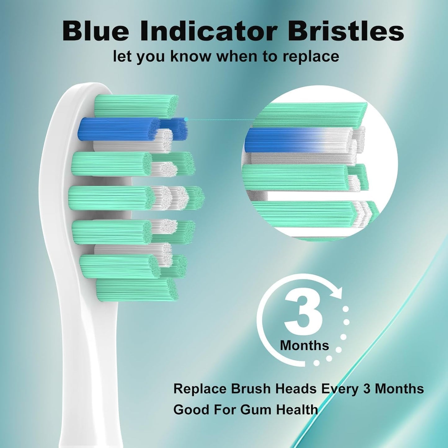 Replacement Heads Compatible with Philips Sonicare Toothbrush C1 C2 C3 A3 W3 G2 G3 4100 5100 6100 1100 2100 3100, Toothbrush Heads Brush Head, 12 Black