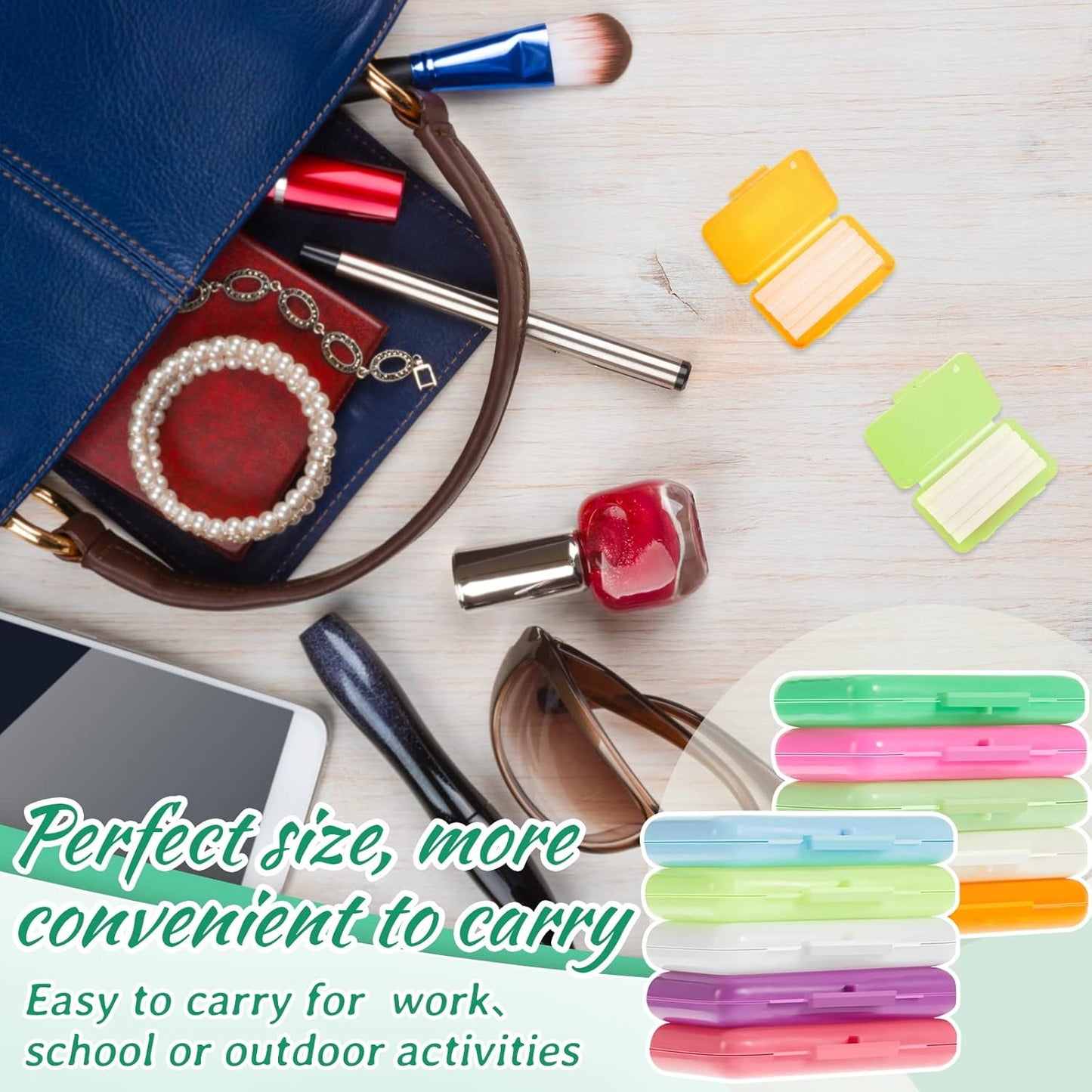 Tondiamo 40 Pack Clear Braces Wax for Teeth Dental Wearer Orthodontic Tooth Wax for Braces and Oral Appliances with Colorful Storage Case and Smell(Mixed Flavors)