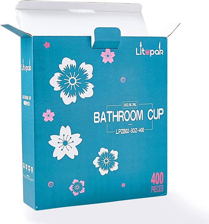 LITOPAK 400 Pack 3 oz Disposable Bathroom Cups, Colorful Small Disposable Paper Cups for Parties, Picnics, Barbecues, Travel and Events