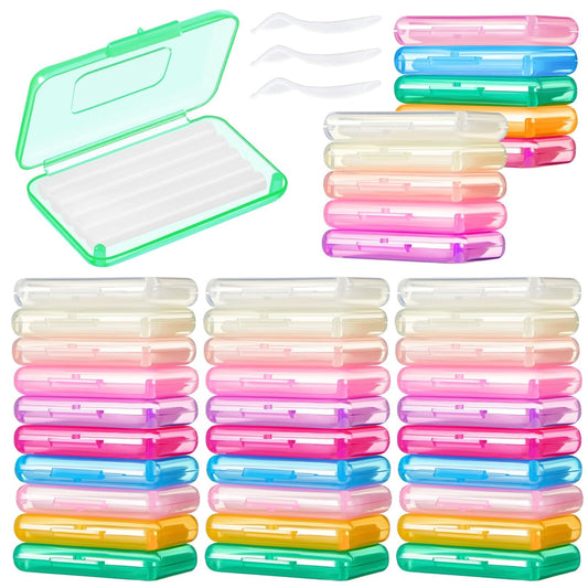 Tondiamo 40 Pack Clear Braces Wax for Teeth Dental Wearer Orthodontic Tooth Wax for Braces and Oral Appliances with Colorful Storage Case and Smell(Floral, Fruity)