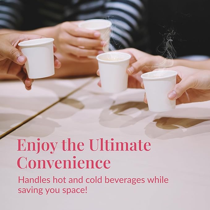 Prestee 500 Pack 3 oz Paper Coffee Cups - Hot Drinking Cups for Coffee, Tea, Snacks or Mouthwash