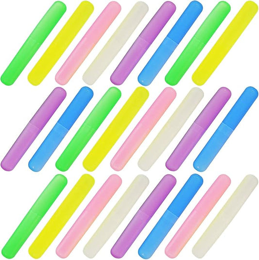 48PCS Plastic Toothbrush Case Six Colors Portable Dust-proof Toothbrush Cases Toothbrushes Holder for Daily and Travel Use (48)