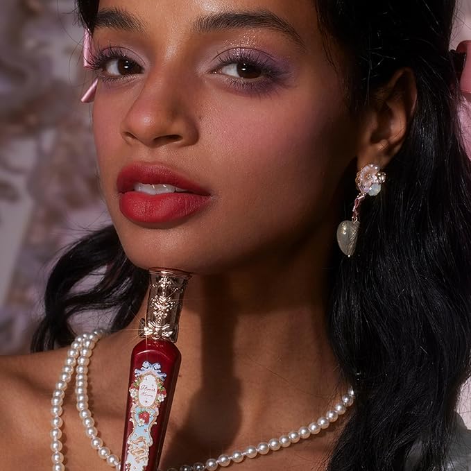 Flower Knows Strawberry Rococo Cloud Lip Cream,Long Lasting Rosy Terracotta Matte Lipstick,Hydrating Lip Stain,Transfer & Smudge Proof Velvet Liquid Lipstick for Girl&Women,0.12 Fl Oz(S07 Lychee Tea)