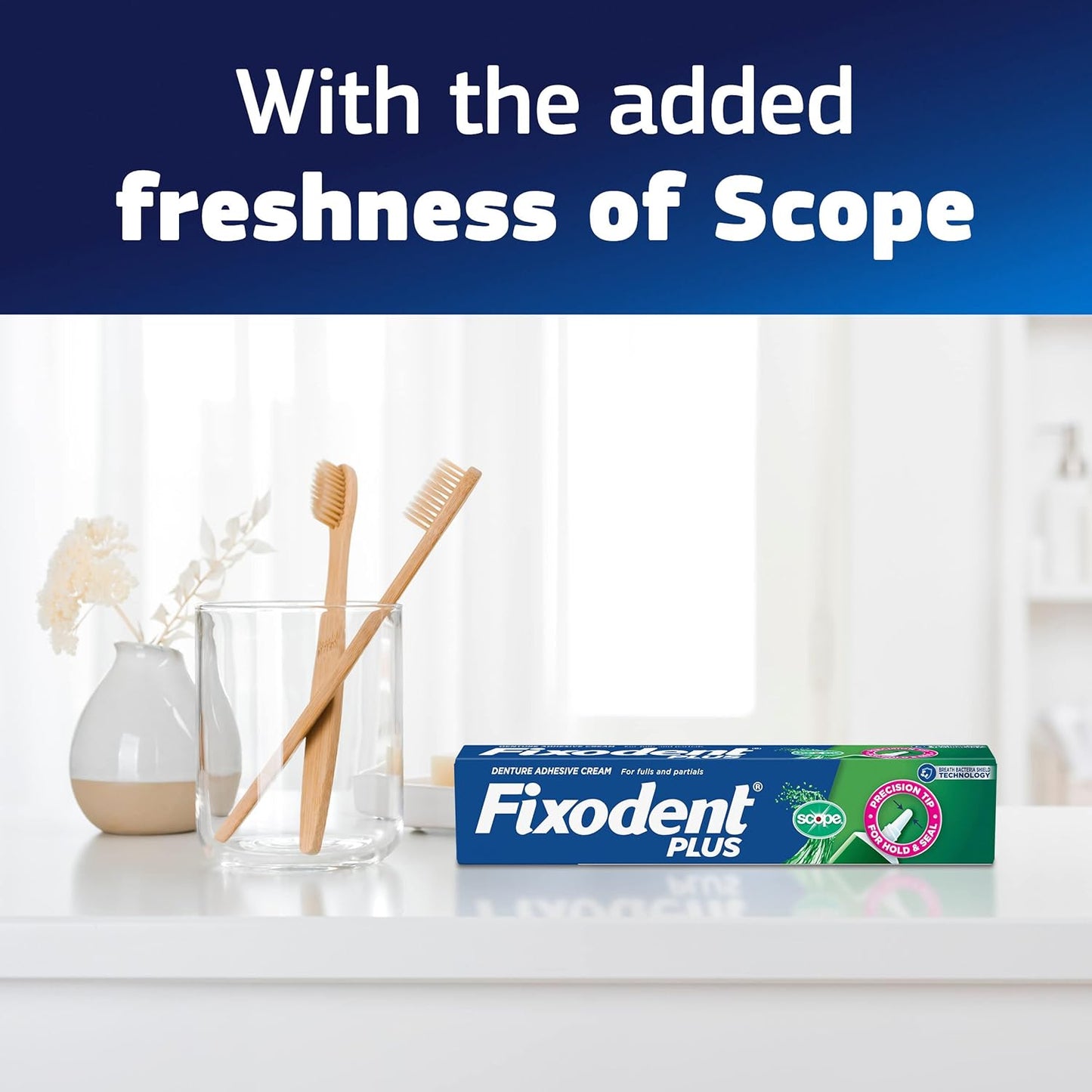 Fixodent Plus Scope Secure Denture Adhesive 2.0oz (Pack of 4)