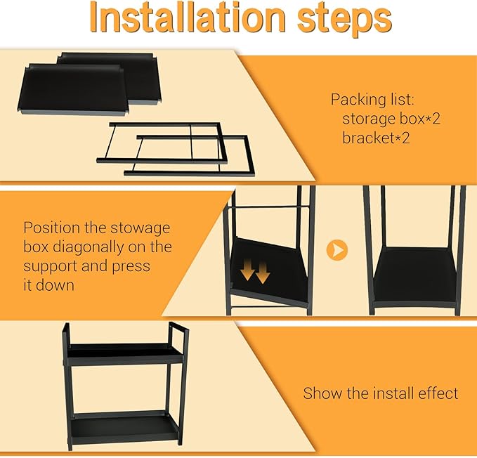 2-Tier Bathroom Counter Organizer with Basket, Vanity Tray Shelf, Bathroom Organizer Countertop, Vanity Organizer Bathroom Tray, Makeup And Skincare Organizers for Vanity, Kitchen Spice Rack (Black)