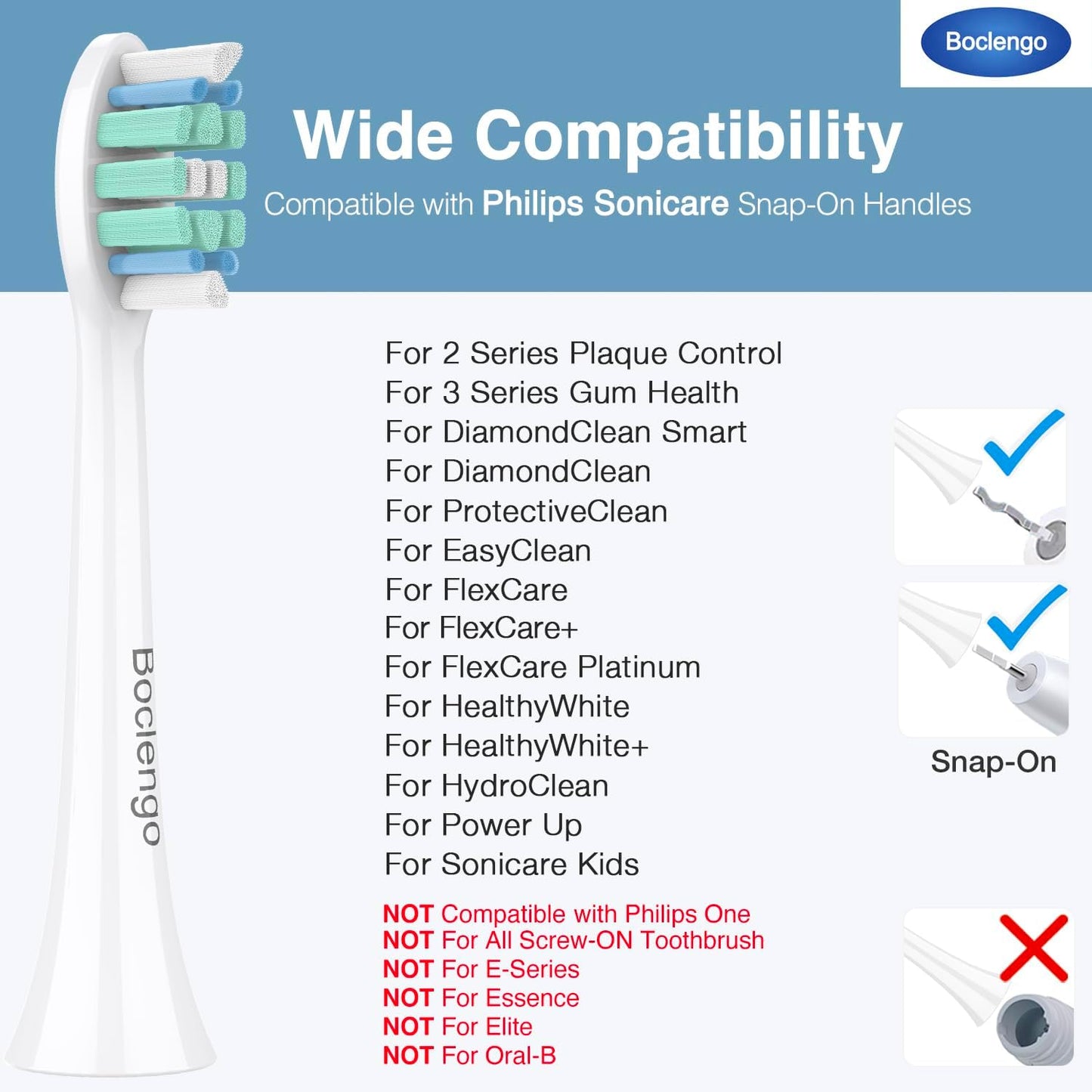 Replacement Toothbrush Heads for Philips Sonicare Replacement Heads C2, C1,Electric Replacement Brush Head Compatible with Phillips Sonicare C2,C1,for Philips Sonic Care Electric Brush