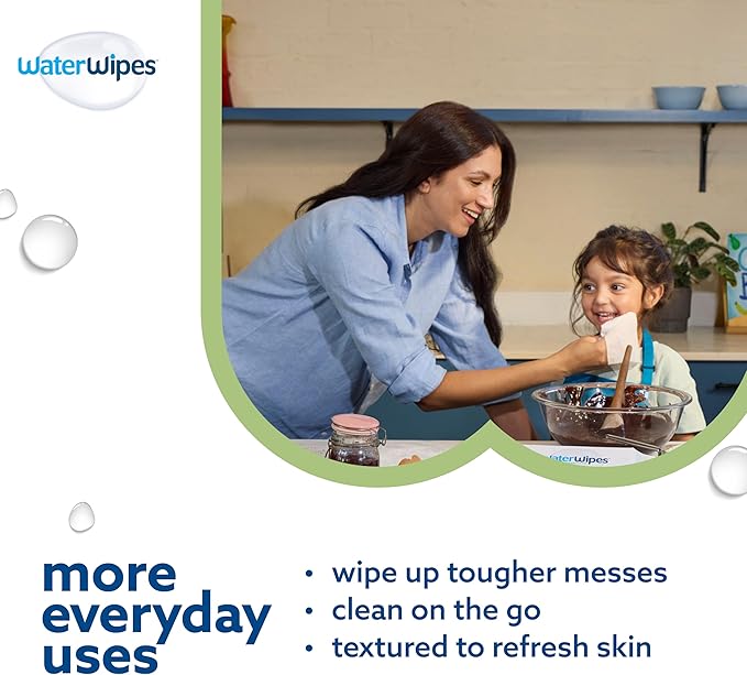 WaterWipes Sensitive+ Baby & Toddler Wipes, 3-In-1 Cleans, Cares, Protects, 99.9% Water, Textured Clean, Unscented & Hypoallergenic, 720 Count (12 Packs)