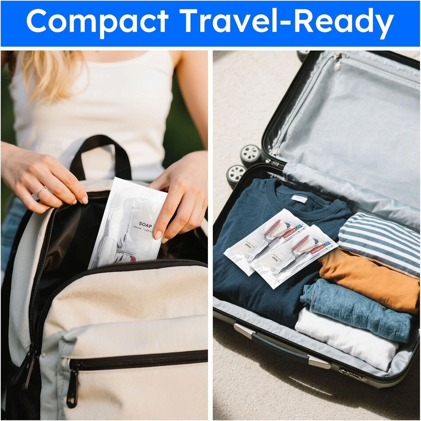 Travel Toothbrush Kit, Hygiene Kit Comes in A Double Sealed Individual Package, Personal Hygiene Kit for Hotel, Camping, Home and Travel (20 Set)