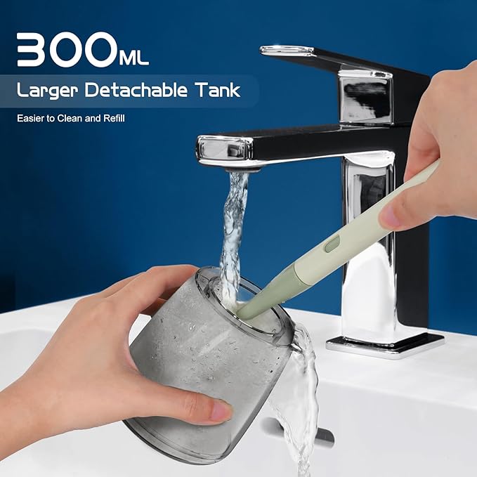 300mL Water Flosser Cordless - Rechargeable Travel Water Flossers for Teeth Cleaning with 5 Pressure Settings, 4 Tips, IPX7 Waterproof for Teeth Cleaning