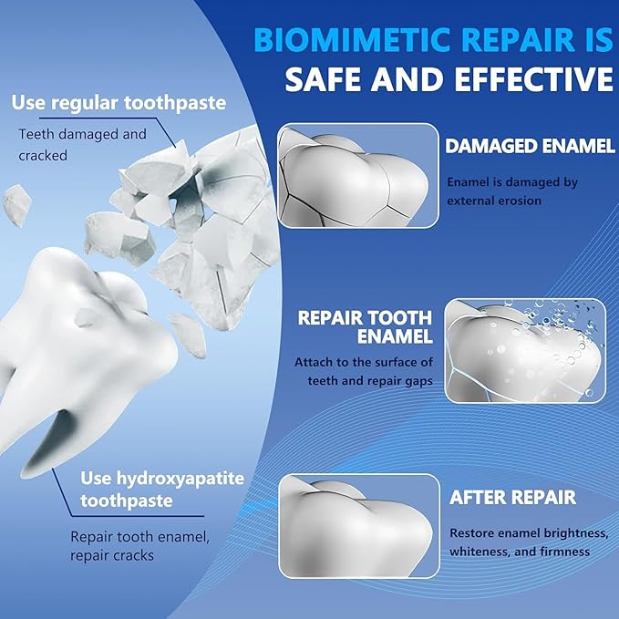 7.5% Nano Hydroxyapatite Toothpastes for Enamel Protection and Tooth Strengthening, Fluoride-Free Cooling Mint, Promotes Fresh Breath, Daily Use for Oral Health Mild Mint, 4.23 Oz（3pcs）