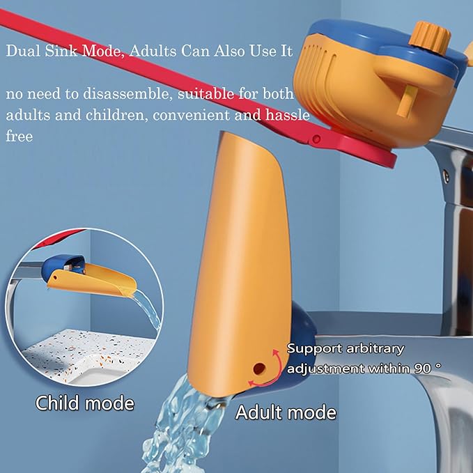 Faucet Handle Extender Set, Faucet Extender for Kids Child Sink Extender Kids Hand Wash Helper Faucet Extender for Bathroom Sink-Orange Green