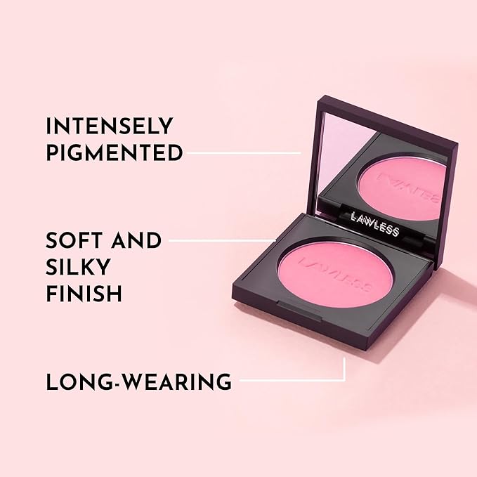 LAWLESS Women's Make Me Blush Talc Free Velvet Blush, Daisy Pink, 0.18 Ounce