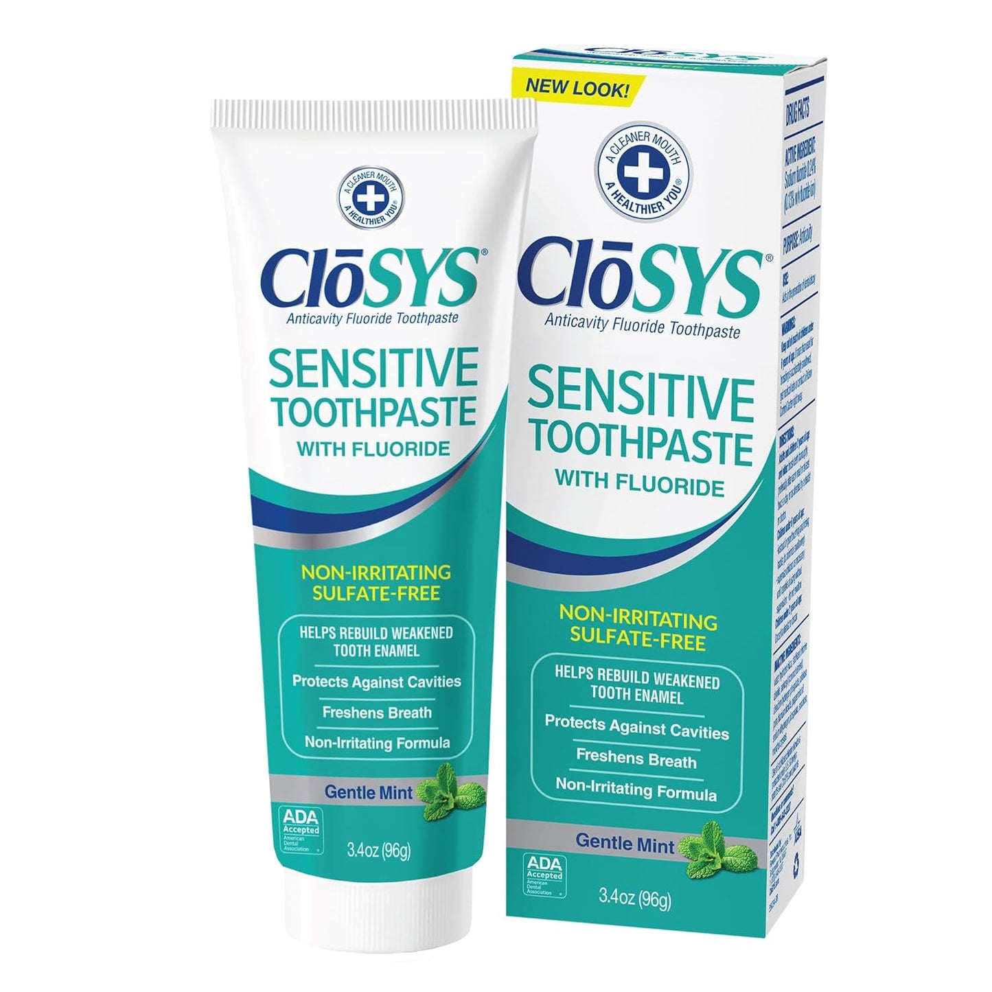 CloSYS Fluoride Toothpaste, 3.4 Ounce, Travel Size, Gentle Mint, TSA Compliant, Whitening, Enamel Protection, Sulfate Free