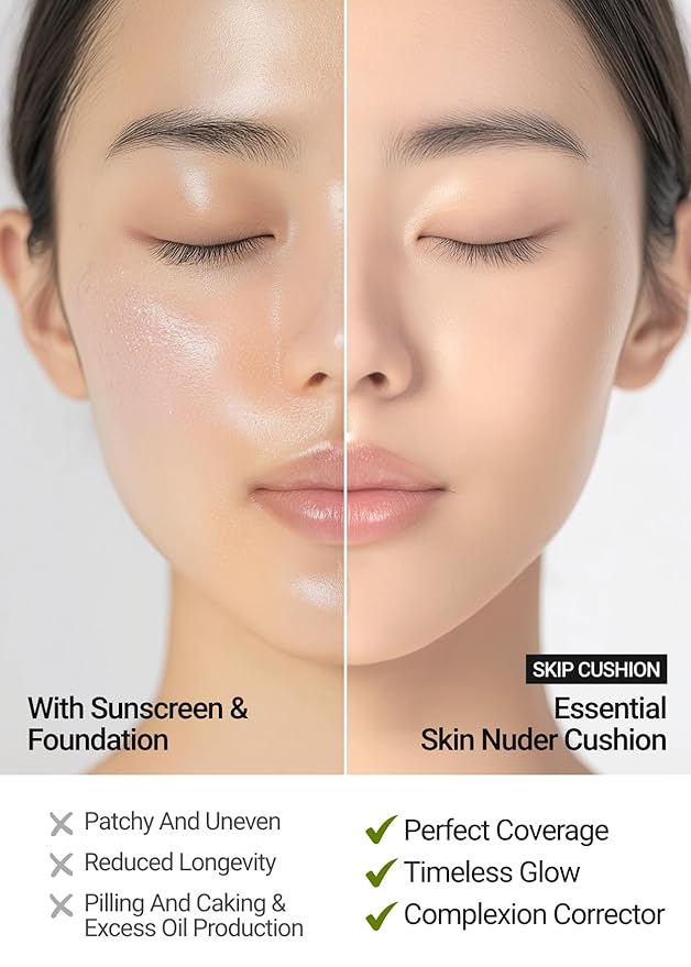 JUNG SAEM MOOL [ SPF ] Essential Skin Nuder Cushion (17 Fair Pink) | Refill Included (0.98 Fl Oz) | SPF50 Broad Spectrum | Natural Finish | Makeup Artist Brand