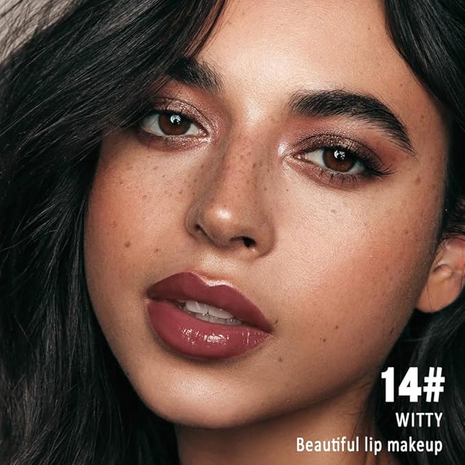 Kaely Longwear No-Budge Lipstick for Women, Highly Pigmented Liquid Lip Color Makeup, Non-Transfer Lip Gloss Stain Waterproof Smudge Proof 24 Hour, Instant Shine, Vegan & Cruelty-Free, 14 WITTY
