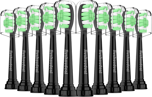Replacement Heads for Philips Sonicare Toothbrush, Replacement Brush Heads Compatible with Phillips Sonicare Electric Toothbrush, 10-Pack, Black