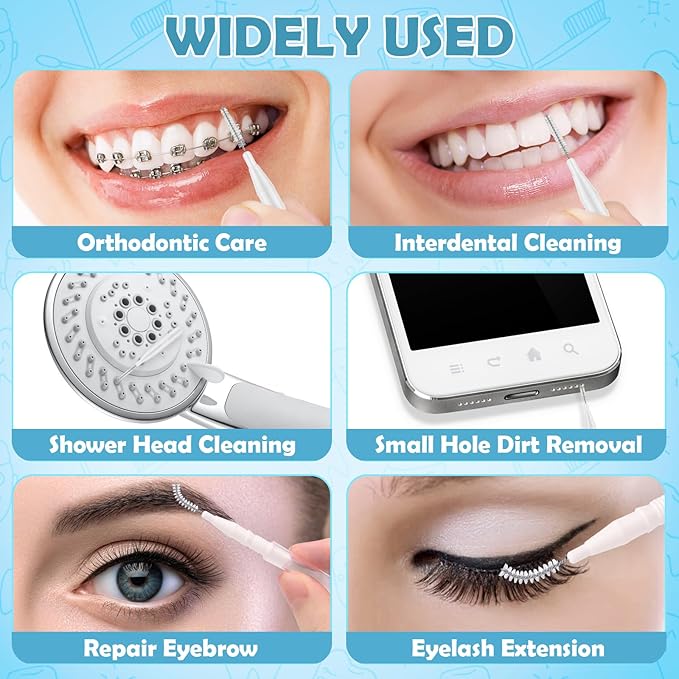 120 Pieces Braces Dental Brush Flosser for Cleaner Interdental Brushes Between Teeth with Soft Bristles 360° Bendable Toothpick Dental Tooth Flossing Oral Dental Hygiene