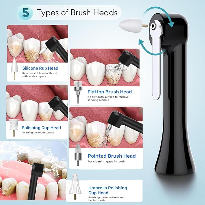 Tooth Polisher,Teeth whitening kit 12 Pieces Accessories，Teeth Polishing Kit for Daily Cleaning,Polishing Then Whitening kit