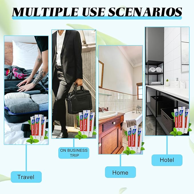 30 Tubes Extra Small Travel Size Toothpast Bulk,Mini 0.176 oz/5 Grams Small Disposable Toothpaste Mint Single Use Mini Bulk Toothpaste Travel Size for Hotel,Camping,Homeless,Charity,Guests