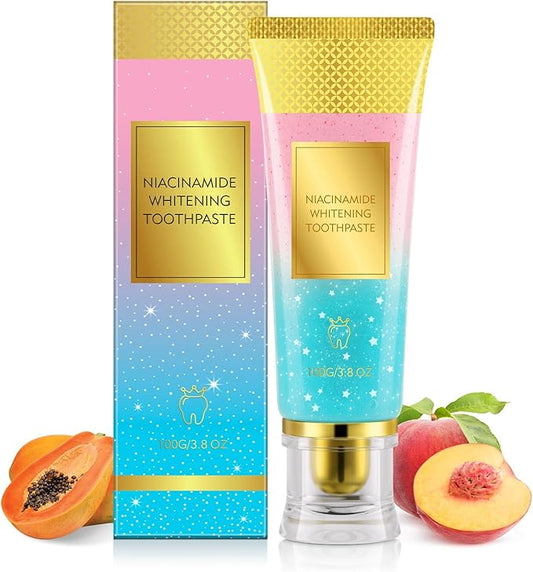 Niacinamide Whitening Toothpaste 100g - Niacinamides Toothpaste Stain Removal, Gentle on Sensitive Teeth & Gums, Fluoride-Free, Natural Enzymes, Dentist-Developed for Coffee & Tea Lovers