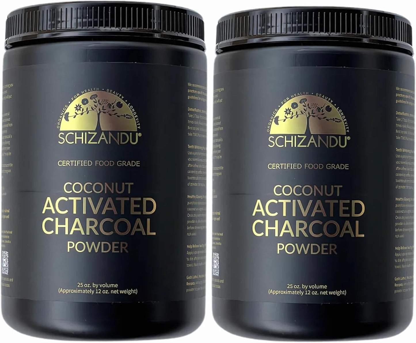 Organic Charcoal Powder Activated Charcoal Natural, Vegan, Organic, GMO Free - Large Bottle 25 oz Powder - 2pack