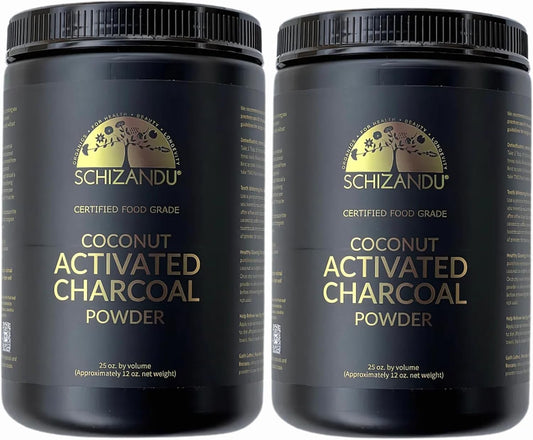 Organic Charcoal Powder Activated Charcoal Natural, Vegan, Organic, GMO Free - Large Bottle 25 oz Powder - 2pack