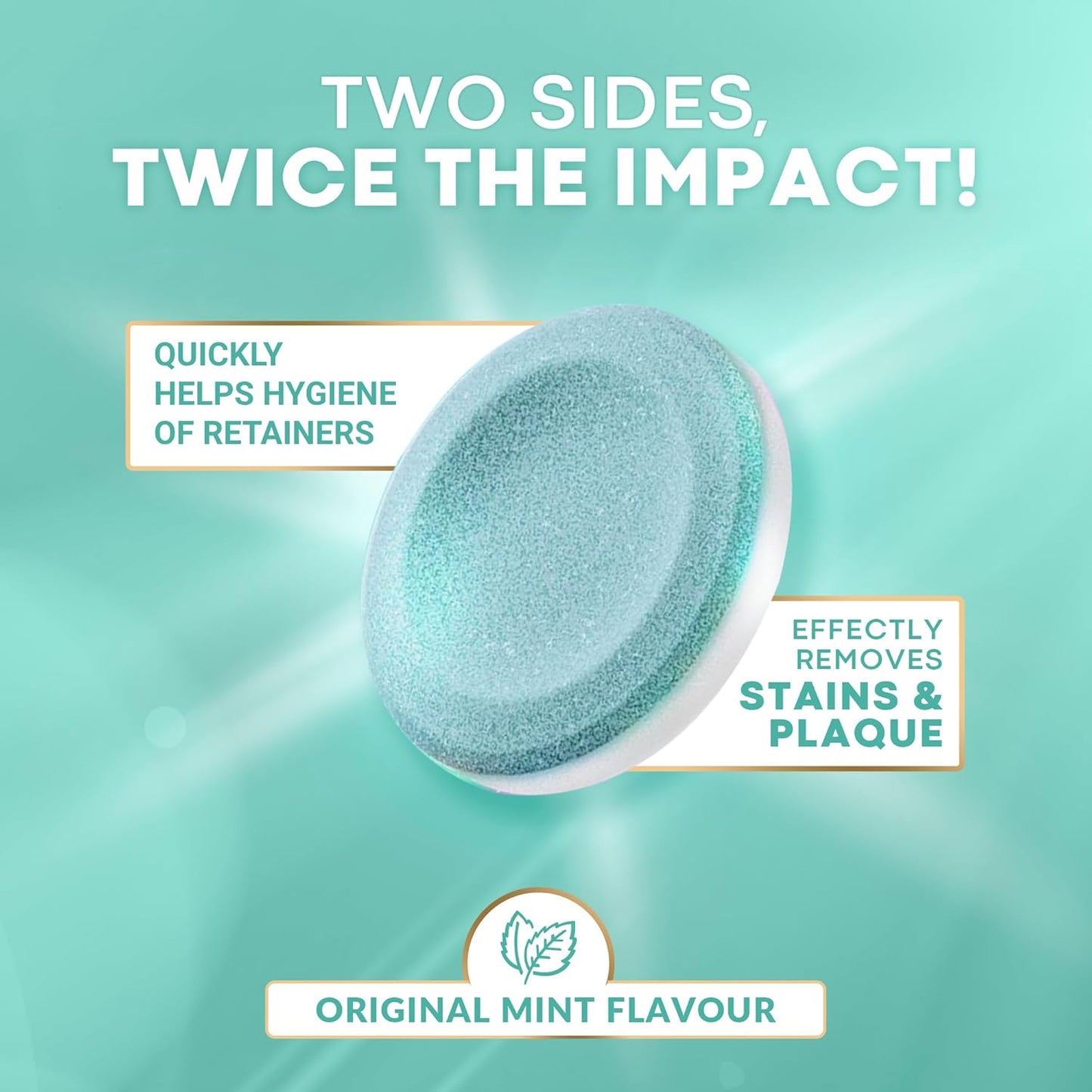 Retainer Cleaner Tablets - 120 Tablets (4 Months Supply) - Denture Cleaning, Removes Stains & Odours, Freshens Aligners, Mouthguards, Nightguards - Perfect for Ultrasonic Retainer Cleaner