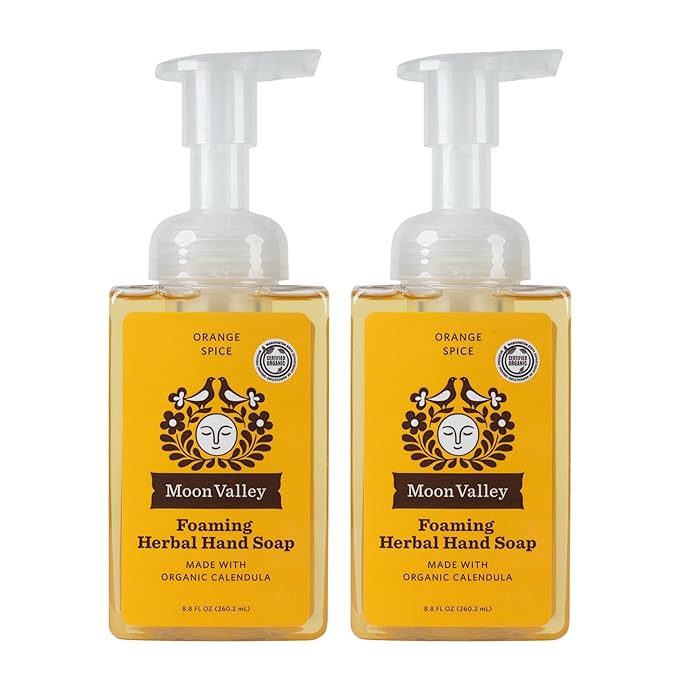 Moon Valley Herbal Foaming Hand Soap, Orange Spice Two Pack, Vegan, Recyclable Bottle