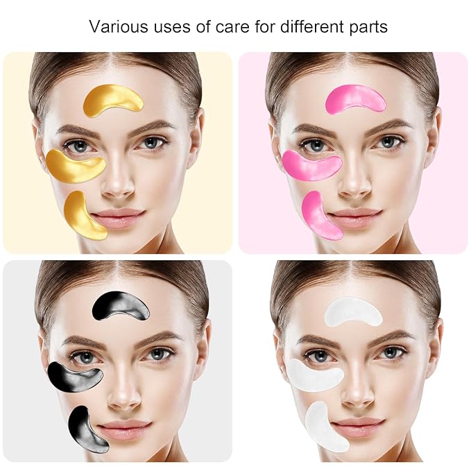 Jakuva Under Eye Patches (40 Pairs), 4 Colors Collagen & Hyaluronic Acid Eye Masks Set for Dark Circles, Puffy Eyes,Wrinkles,Moisturizing Face Masks Skincare Eye Spa for Woman & Men Gift