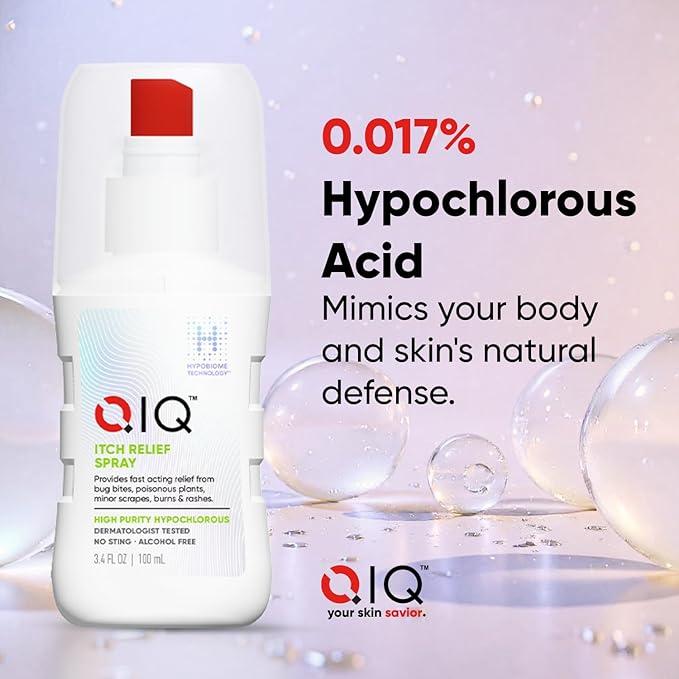 Itch Relief Spray – High Purity Hypochlorous Acid Spray, Fast Anti Itch Relief from Bug Bites, Rashes, Scrapes, Burns, and Helps Provide Relief from Eczema, Steroid & Alcohol-Free (3.4oz)