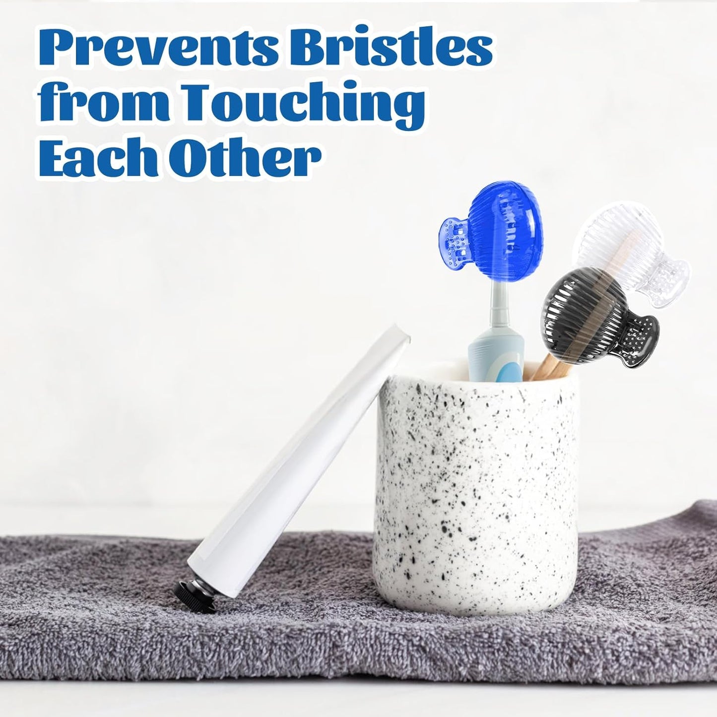 UCEC Toothbrush Caps, Protector Head Covers Case Plastic Clip for Travel, Camping, Bathroom, School, Business, 6 Pack