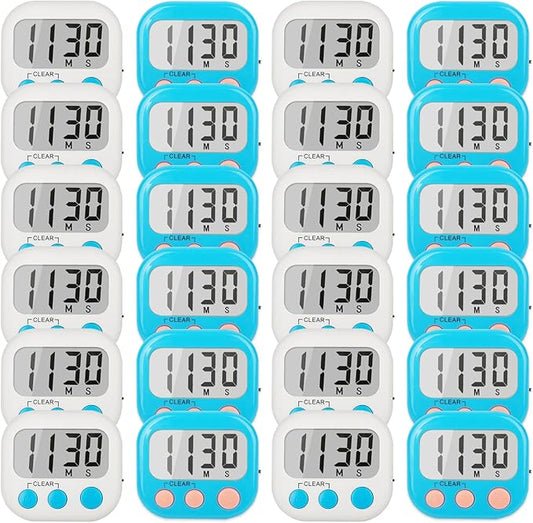Classroom Timers for Teachers Kids Large Magnetic Digital Timer Teacher Supplies 24 Pack-Blue White