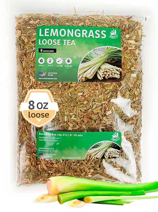 Lemongrass Tea Loose Leaf Bulk – 8 oz Loose Leaf Herbal Tea – Tea With Lemongrass – Lemongrass Teas – Caffeine Free - Loose Leaf Tea Lemongrass - Lemongrass Tea Loose – Lemongrass For Tea