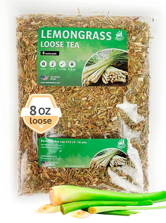 Lemongrass Tea Loose Leaf Bulk – 8 oz Loose Leaf Herbal Tea – Tea With Lemongrass – Lemongrass Teas – Caffeine Free - Loose Leaf Tea Lemongrass - Lemongrass Tea Loose – Lemongrass For Tea