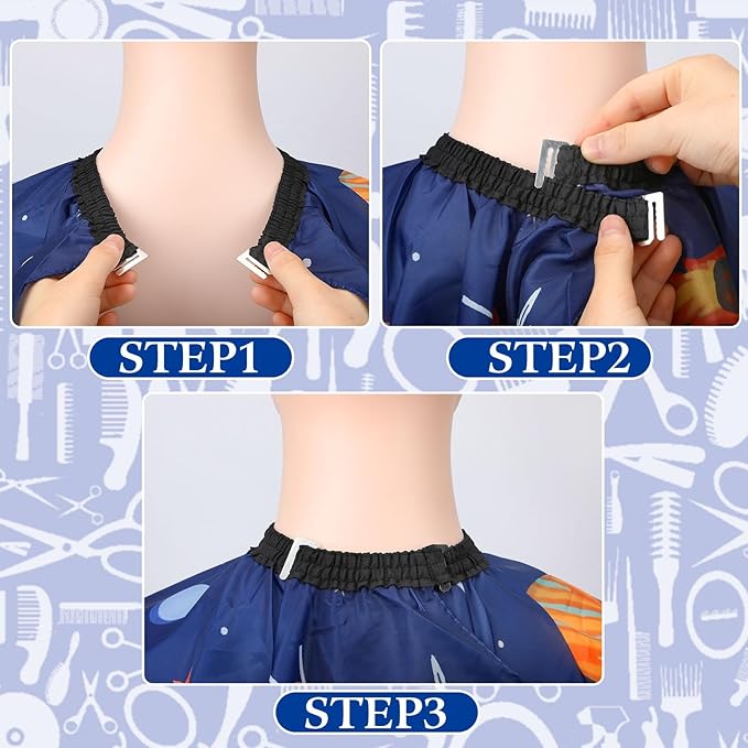 FEBSNOW Kids Hair Cutting Cape, Professional Kids Barber Cape Cartoon Pattern Apron with Adjustable Closure for Children Salon Barber Supplies