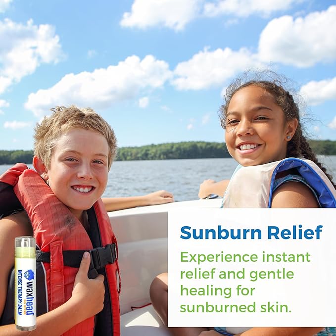 Waxhead Organic Lip Balm – Fast-Acting Relief Lip Repair for Dry, Cracked, Chapped Lips – Natural Beeswax, Shea Butter, Aloe & Vitamin E – Hydrating Lip Moisturizer for Sensitive Skin (Vanilla 4 Pack)