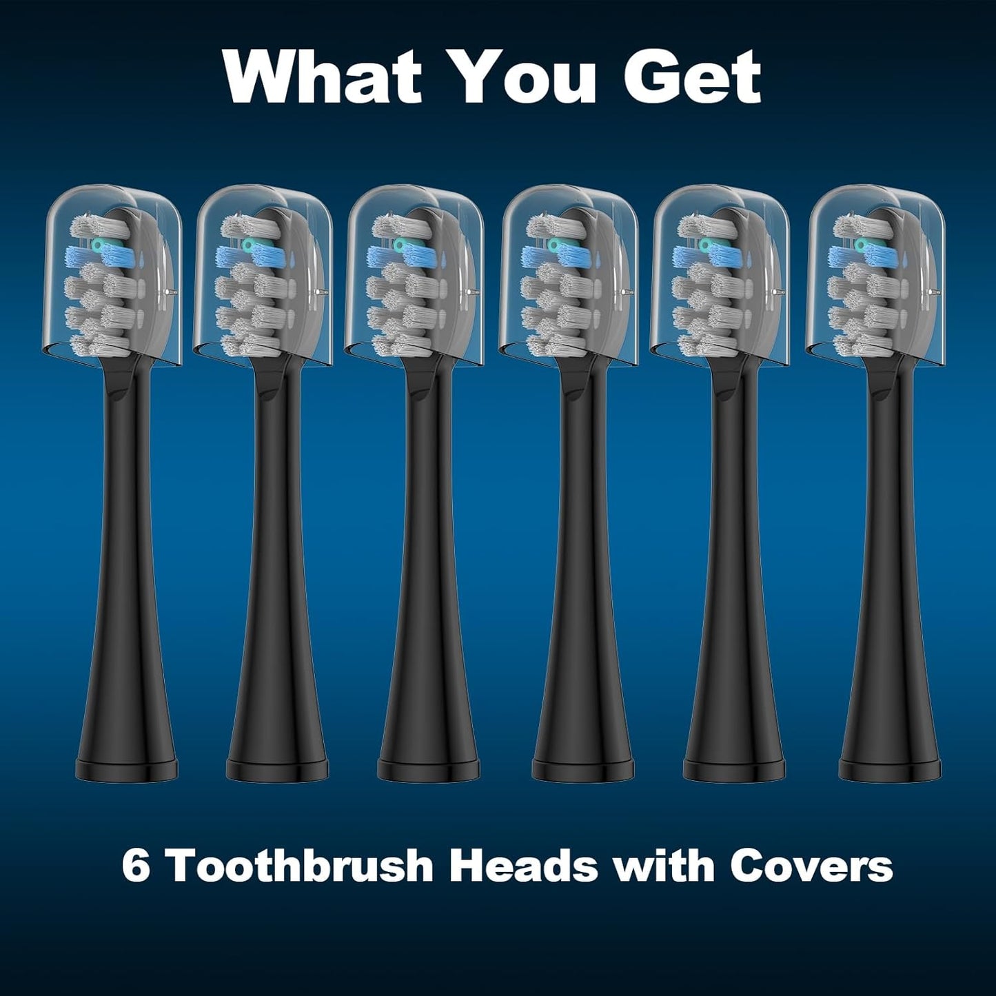 6 Pack Toothbrush Replacement Heads Compatible with WaterPik Sonic Fusion 2.0, FitMount Flossing Brush Head Fit for Water-Pic SF-01W SF-02W and 2.0 SF-03 SF-04