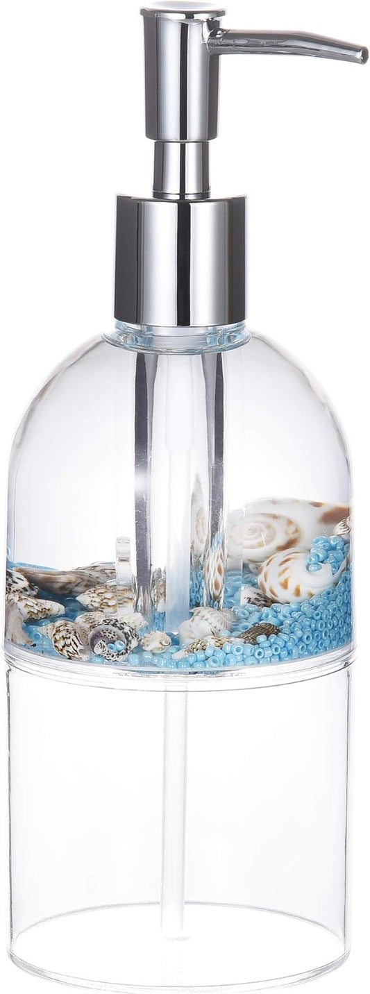 Locco Decor Acrylic Liquid 3D Floating Motion Bathroom Kitchen Vanity Accessory Soap Lotion Dispenser Oceam Sea Shell Conch