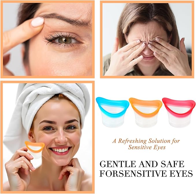 Eye Wash Cups for Eye Wash Bath Kit 6 Pack Silicone Eyes Cleaning Cup Reusable Eyewash Cleaner Cups Portable Eyes Rinse Cup Care Tool for Relief Cleansing Make up Dust Quick Discomfort