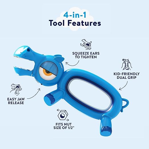 Handy Famm Children's Safety Tool Bundle - Hammer, Wrench, Screwdriver, Safety Glasses & Tape Measure for Kids - Real Tools, Made for Boys & Girls