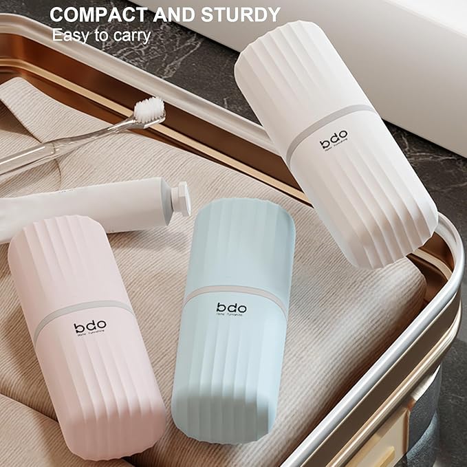 Toothbrush Travel Case Portable Toothbrush Holders with Cover Leakproof Toothbrush & Toothpaste Holder for Traveling School Camping Business Trip Bathroom